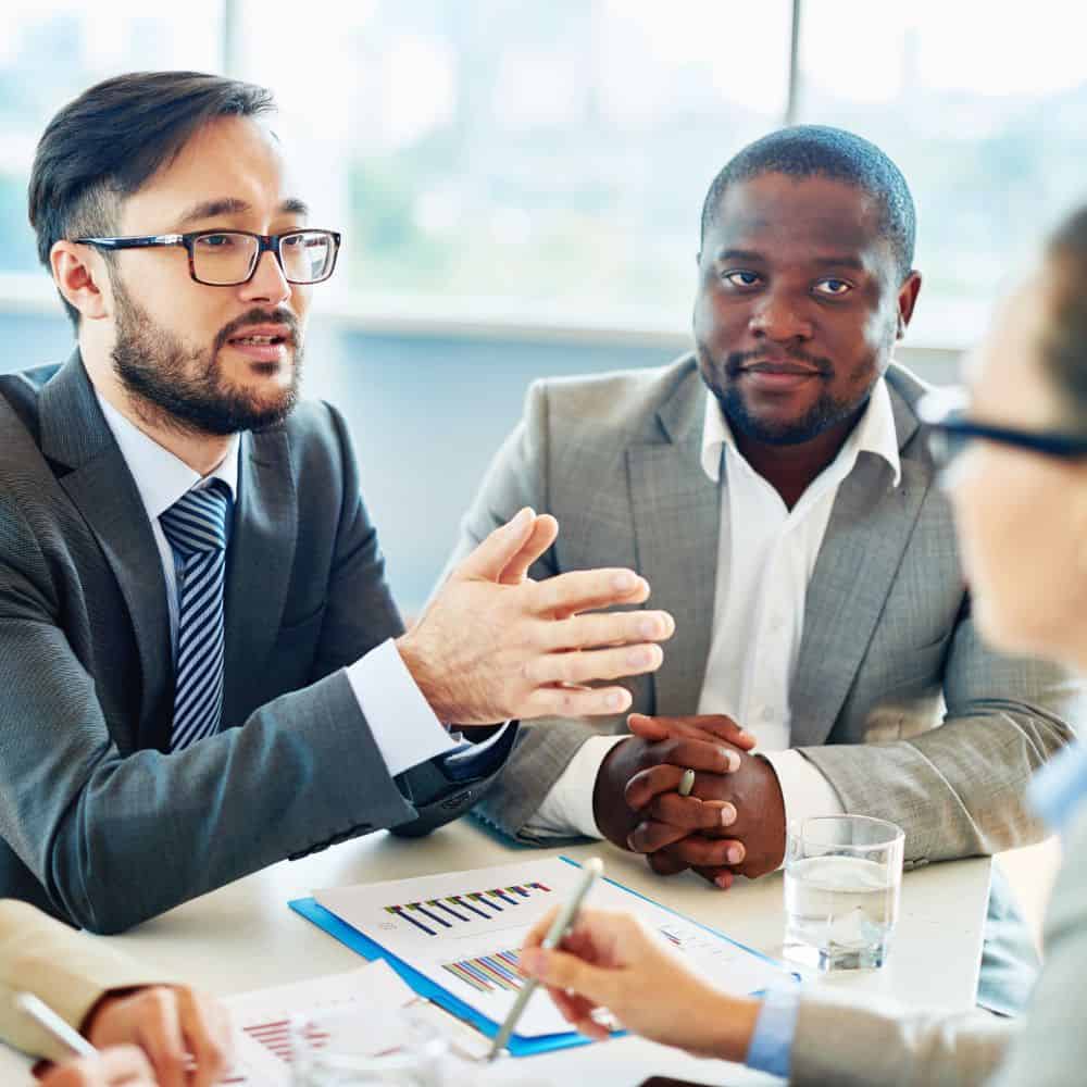 CSR manager leading a meeting