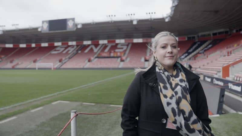 Image of Caroline Carlin at the football stadium