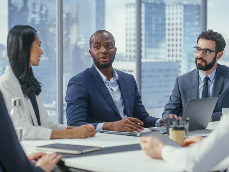 A group of professionals in a meeting