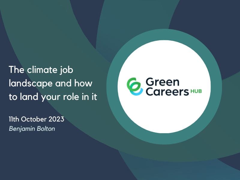 Thumbnail for webinar recording - climate job landscape