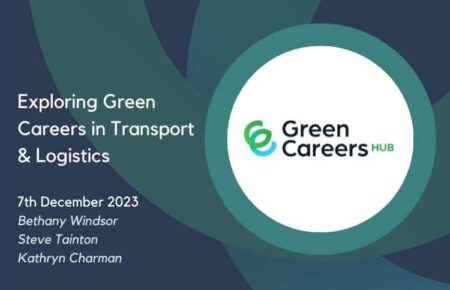 Thumbnail for webinar recording - green careers in transport and logistics