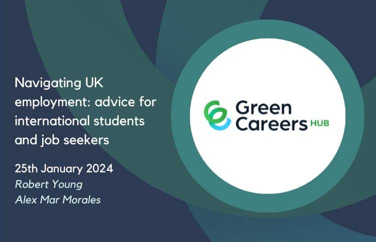 Thumbnail for webinar recording - green uk employment for international students and job seekers