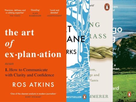 Four book covers in a banner