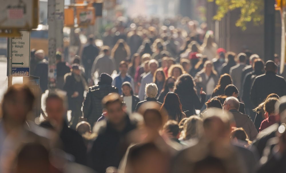 crowd of people in a street