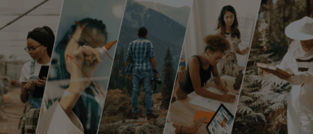 Different people working in green jobs in various locations
