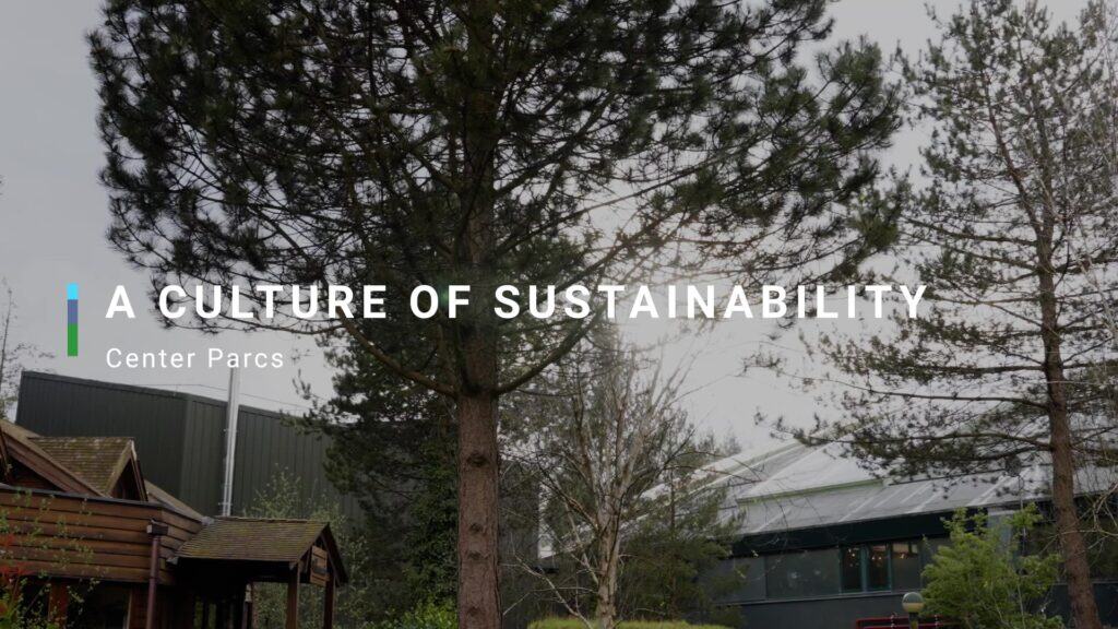 Photo from Center Parcs of a tree - title reads: A culture of sustainability