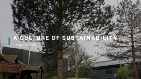 Photo from Center Parcs of a tree - title reads: A culture of sustainability