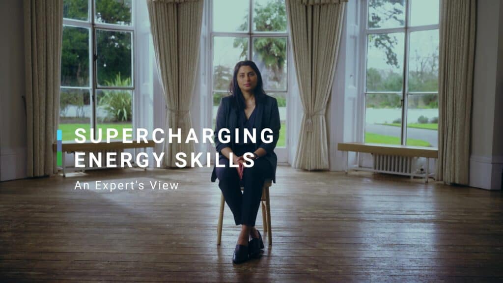 photo of Dhara speaking to camera. title reads: supercharging energy skills